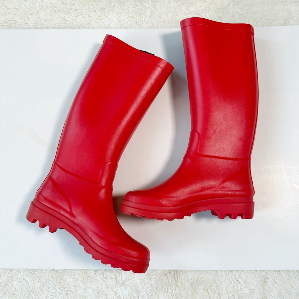 Aigle Woman Red Equestrian Rubber Tall Rain Boots EU36 Classic Country Folk - Picture 5 of 8